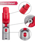 Close-up of Top And Bottom Adapter For V7 V8 V10 V11 Cordless Vacuum Quick Release Tool with red and gray details.