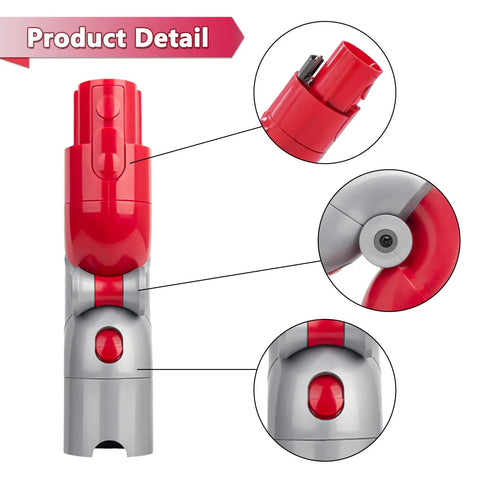 Close-up of Top And Bottom Adapter For V7 V8 V10 V11 Cordless Vacuum Quick Release Tool with red and gray details.