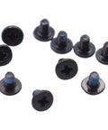 10 Pack M2X3mm Phillips Flat Head Screws Nickel Coated Steel For M2 NVMe SATA SSD Drive Mounting shown from above, flat head design.