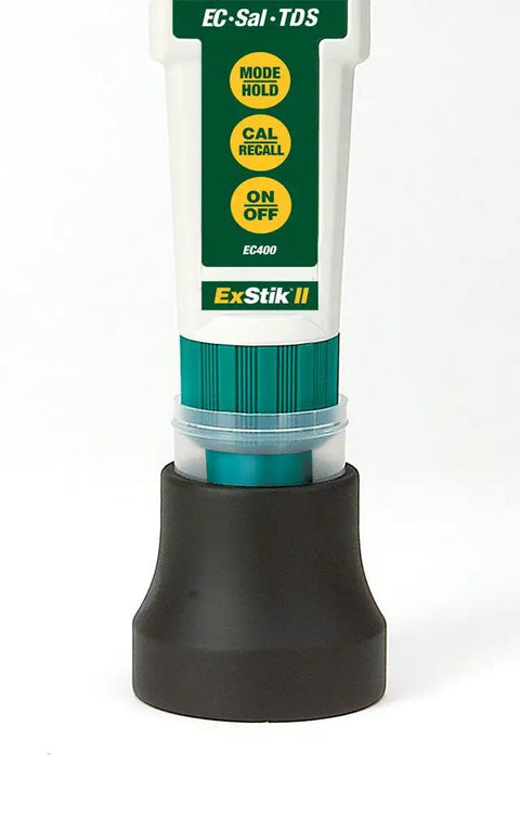 Waterproof ExStik Conductivity TDS Salinity and Temperature Meter With Six Units of Measure, close-up view of buttons
