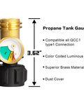 Two Pack Propane Tank Gauge Level Indicator And Leak Detector For 5 To 40 Pound Tanks QCC1 Type1 Compatible Color Coded Dial airt
