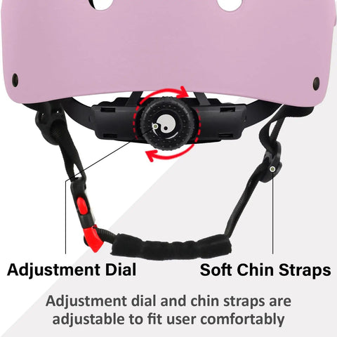 Pink Multi Sport Adult Helmet Lightweight Adjustable Protective Gear For Bicycle Skateboard ABS Shell EPS Chin Straps