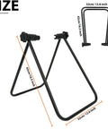 Foldable Aluminum Bike Stand for Road Bikes Mountain Bikes and E Bikes, Portable Floor Rack for Indoor Parking, Dimensions Shown