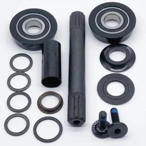 American 19mm Bottom Bracket Set With 8T Cr-Mo Axle Spindle, Press Fit Cups, 6061 CNC Machined Alloy, Replaces Unsealed BB