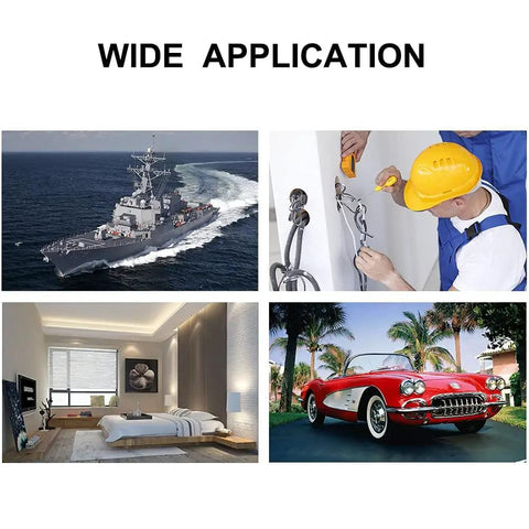 Wide application of Orange Wire Connectors Nuts 5 Pack for home use, shown in marine, electrical, home, and automotive settings.