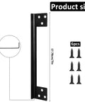 Heavy Duty Outswing Door Latch Guard Cover Kickproof Black Steel Striker Plate For Deadbolt Security with screws, 17.78cm long.