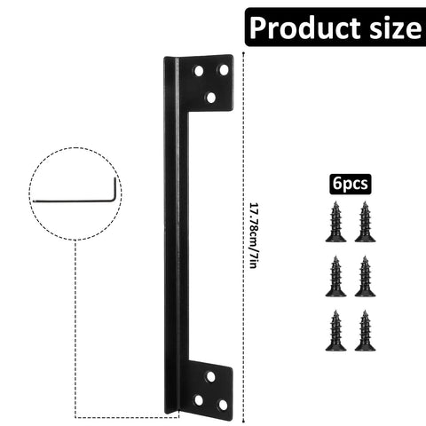 Heavy Duty Outswing Door Latch Guard Cover Kickproof Black Steel Striker Plate For Deadbolt Security with screws, 17.78cm long.
