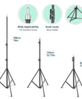 Adjustable stands for Two Pack 27 By 27 Inch Softbox Lighting Kit With 85W LED Bulbs And Remote, Pro Grade Lighting Setup