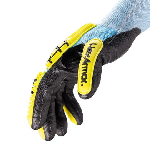 Cut-Resistant Work Gloves With Polyurethane Palm For Maximum Impact Protection Helix Core 3012 side view showing grip and protection