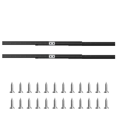 Undermount Heavy Duty Drawer Slides Full Extension Ball Bearing 260 Lb Load Capacity 16 24 32 40 Inch Track Rails with screws