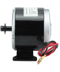 Side view of 12V 350W Electric Motor Controller Kit with 13T Sprocket 38L Chain for electric scooter and e-bike, black aluminum shell.