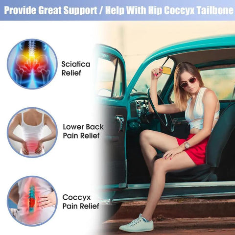 Super Comfortable Mini John Cooper Works Electric 2025 Memory Foam Car Seat Cushion For Tailbone Pain Relief Pressure Reducing Auto Pad used in car for hip and back support.