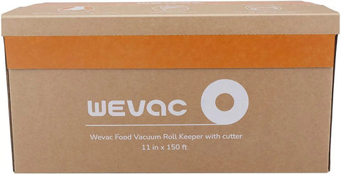Front view of box packaging for 11 Inch by 150 Foot Vacuum Seal Roll with Cutter for Food Saver Storage BPA Free Commercial Grade
