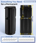 Dock Bumpers 2 Pack Black Heavy Duty Marine Fender Guards with stainless steel hardware and UV resistant PVC