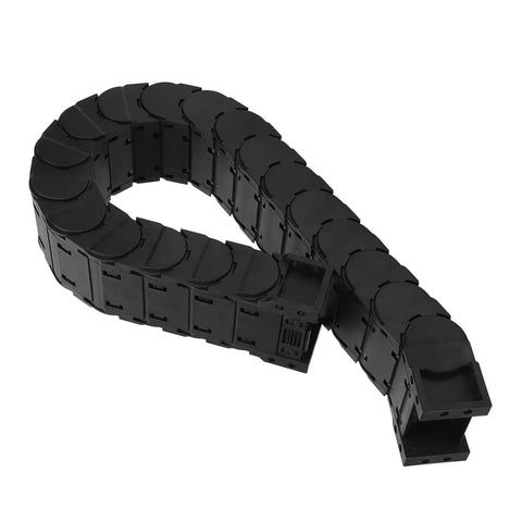 Rock Solid Low Noise Full Enclosed Nylon 66 Cable Drag Chain For CNC Machines, D30x38 mm, 1m Length