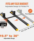 Clamp On Pallet Forks For Loaders And Skid Steers, 4000 Lb Capacity, 60 Inch Built Tough Forks With Adjustable Stabilizer Bar