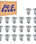 Aluminum Dzus Button Flush Allen Head Quarter Turn Fasteners Seven Sixteenths Inch Grip Chrome Finish Pack Of Twenty