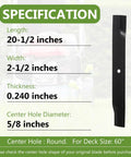 Beefy High Lift Mower Blades Set For 60 Inch Hustler Mower 3 Pack Replaces 793794 794685 794214 794230 603992 600901 specifications