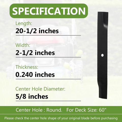 Beefy High Lift Mower Blades Set For 60 Inch Hustler Mower 3 Pack Replaces 793794 794685 794214 794230 603992 600901 specifications