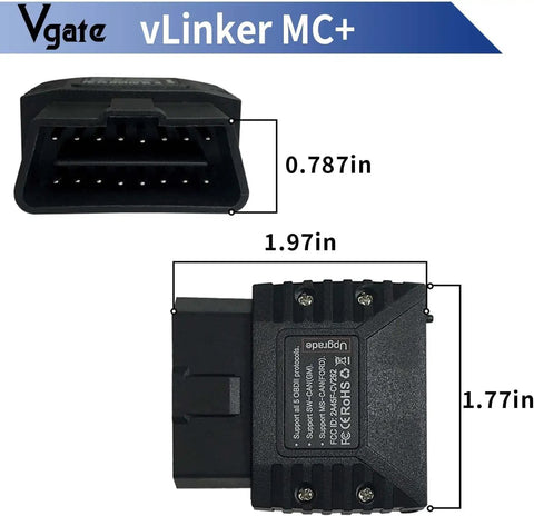 Portable OBD2 Scanner For Android iOS And Windows With Bluetooth Three Point Zero And BLE Four Point Zero Code Reader Front View