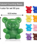 Super Cool Rainbow Counting Bears Set With Nine Rad Colors Perfect For Toddler Math Manipulatives And Preschool Activities Totally Kid Approved Educational Classroom Toys, 0.55 inches green bear with others.