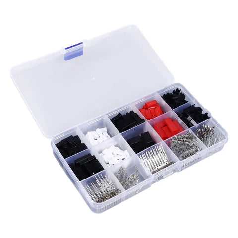 60 Piece RC Connector Kit With 2.54mm Male And Female Connectors ABS Terminals Easy Install in plastic storage box