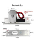 Tough As Nails Waterproof DC 12V Electronic Drop Bolt Door Lock With Normally Closed Magnetic Mortise Design showing dimensions and components.