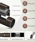 Bronze Curtain Rods for Windows Adjustable 48 to 84 Inches Heavy Duty Diameter Seven Eighths Inch Brown Finish layers and features