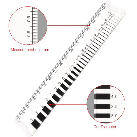 Rugged Concrete Crack Width Gauge Ruler 0.1 to 7.0 mm Dual Metric Polycarbonate Parallax Free Built For The Job Site side view