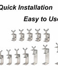 Begot 304 stainless steel C clamps with wide jaws and wing bolts; set of 130mm clamps for welding and carpentry