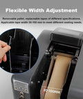 Electric Water Activated Tape Dispenser Heavy Duty Kraft Paper Tape Cutter With Button And Sensor Control For Packages showing flexible width adjustment 30-100mm.