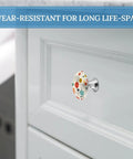Top Notch Modern Mid Century Round Cabinet Knobs With Included Screws For Kitchen Drawers And Furniture Slick Hardware Upgrade No Sweat Easy Setup Set Of Two on white cabinet door.