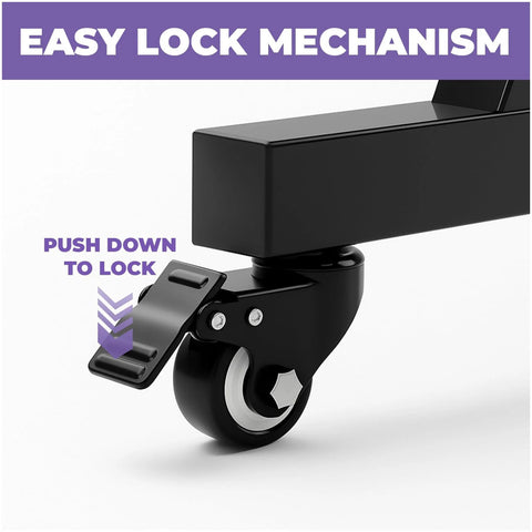 Keyboard Stand Caster Wheels Set Of 4 Replacement Locking Heavy Duty Wheels With Brake For Piano Stands Close-up View