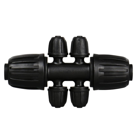 Barbed Tee One Half Inch To One Quarter Inch Drip Irrigation Fittings Kit, Ten Piece Set For One Half Inch Tubing connector