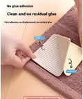 Non Slip Rug Fasteners And Corner Rug Grips Hardwood Floor Safe Rug Tape With Strong Adhesion demonstration on pink rug