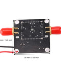 Top view of a wideband demodulating logarithmic amplifier for RF monitoring 1 MHz to 8 GHz with 70 decibel dynamic range.