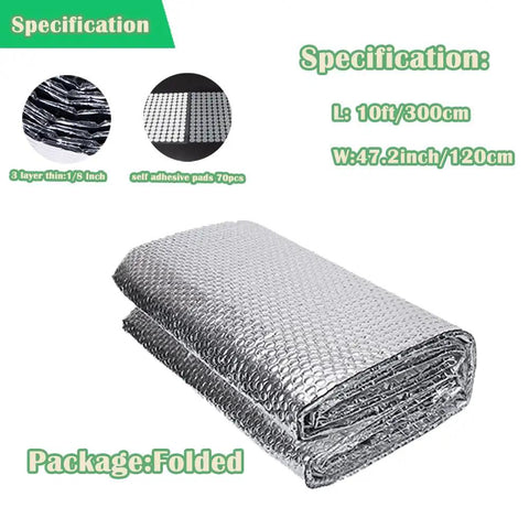 Heavy Duty Double Reflective Insulation Roll 48 By 10 Feet Radiant Barrier Attic Window Heat Shield B2, folded aluminum bubble foil wrap.
