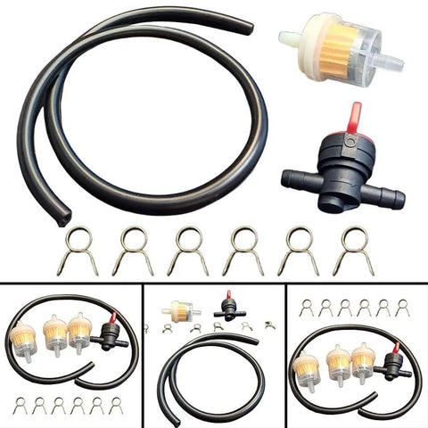 Premium Tap Filter Hose Kit For Lawn Mowers With Fuel Line Clamps And Connection Set For Garden Equipment Repair Ensures Secure Leak Free Fit, 30mm filters, hose, clamps