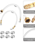 Hydraulic Steering Bleed Kit For Seastar Systems With Quick Connect Leak Proof Cap And Brass Fittings Steering Fluid Fill And Drain Tool