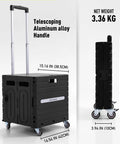 Foldable Utility Cart On Wheels With Lid Heavy Duty Handcart For Grocery Garden Office And Storage Collapsible Trolley Portable 100 Lb Capacity Easy Fold Smooth Rolling Haul