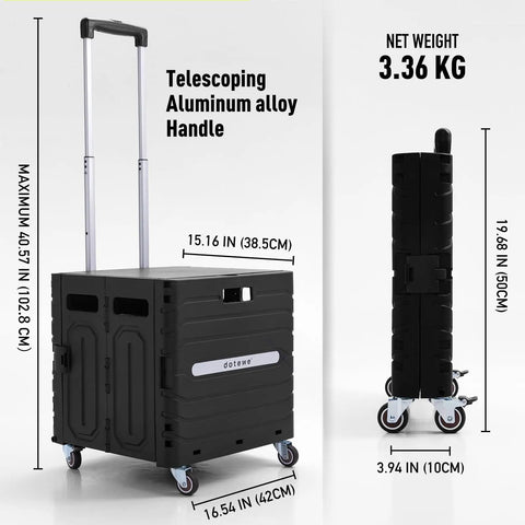 Foldable Utility Cart On Wheels With Lid Heavy Duty Handcart For Grocery Garden Office And Storage Collapsible Trolley Portable 100 Lb Capacity Easy Fold Smooth Rolling Haul