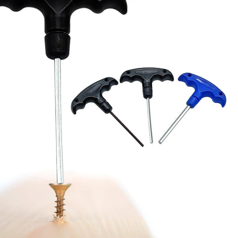 Professional T Shape Hex Socket Wrench With An Anti Slip Steel Handle And Accurate 6 Millimeter Bits For Home Projects Car Service And Quick Fix Work That Gets You Out Of Tight Spots - multiple T wrench angles with screws