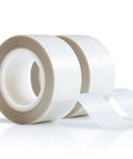 White Low Friction Drawer Slide Tape Duo Roll Squeak Free Glide Strips, self-stick, 1 inch x 33 feet for furniture protection.