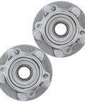 Rear Wheel Bearing And Hub Assembly Pair For CX-5 2013-2019 Replacement KD352615XB Bolt In No Fuss Install Direct Fit Hub And Bearing Kit For Smooth Ride, showing two silver wheel hub assemblies.