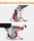 Flexible swivel wheels for Heavy Duty Black Folding Chair Dolly Built Dang Tough With Reinforced Steel Frame And Anti Rust Coating.
