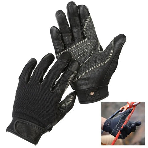 Premium Cowhide Climbing Gloves For Outdoor Sports Grippy And Long Lasting Comfort Ideal For Cycling Hiking Rock Climbing Mountaineering