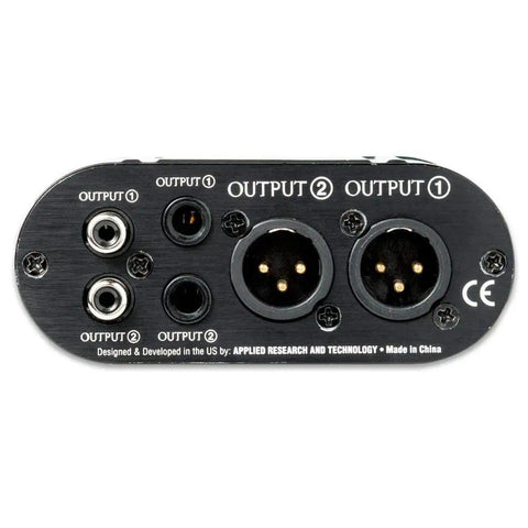 Rear panel view of Dual Transformer Isolator Hum Eliminator For Studio Pro Rig showing Balanced XLR In And Out, TRS, RCA inputs.