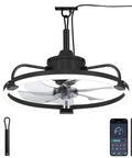 20 Inch Outdoor Ceiling Fan With Lights For Patio And Gazebo IP65 Waterproof Caged Design Plug In With Remote And App Control
