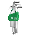 Nine-Piece Metric Allen Wrench Set With Ball End Hex Keys In S2 Steel, Includes 1.5 2 2.5 3 4 5 6 8 10 MM Sizes