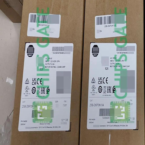 Sealed boxes of 2.2kW Industrial Servo Drive 25B-D6P0N104 with product labels visible